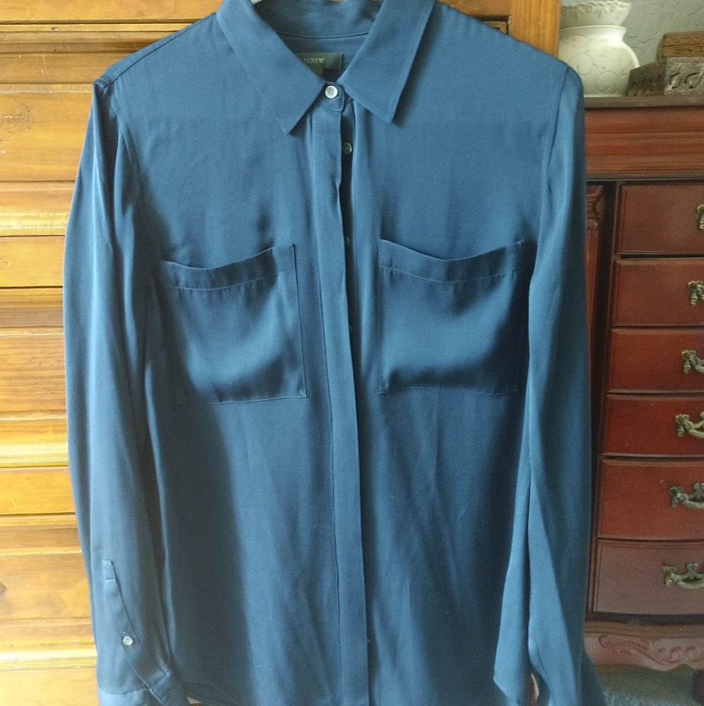 J. Crew Silk Buttondown- NWOT